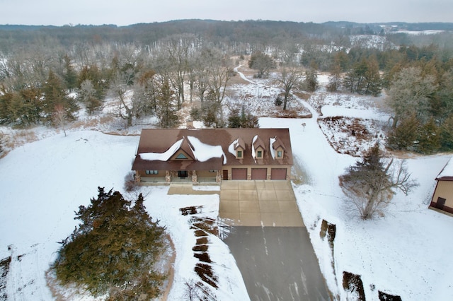 view of snowy aerial view