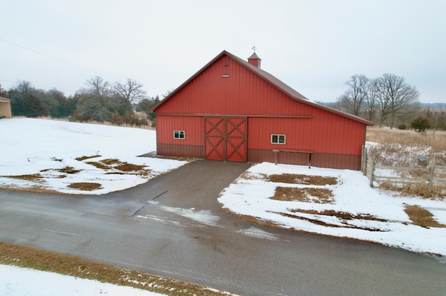 view of snow covered structure