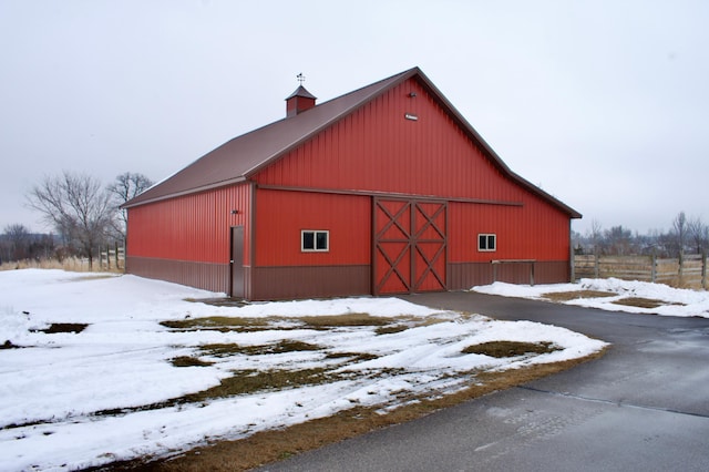 view of snow covered structure