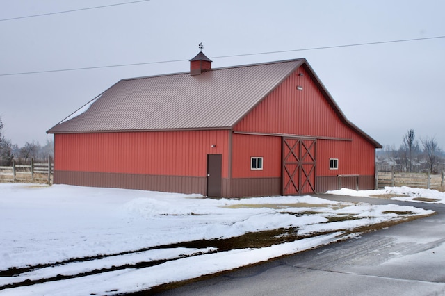 view of snow covered structure