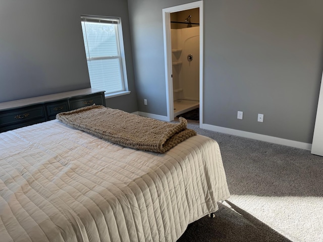 carpeted bedroom featuring ensuite bathroom