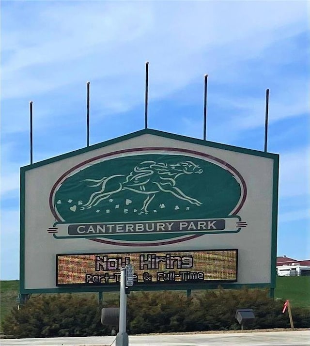 view of community sign