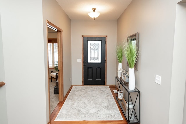 foyer featuring light hardwood / wood-style floors