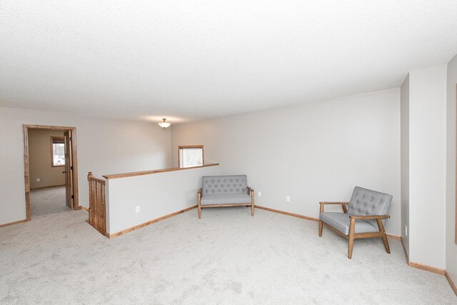 sitting room with carpet flooring