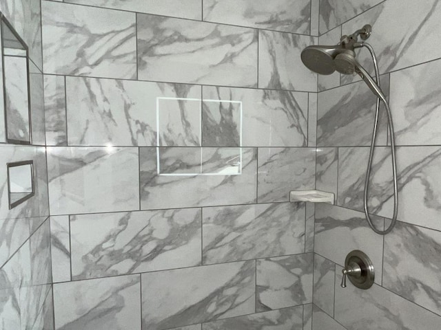 interior details with tiled shower