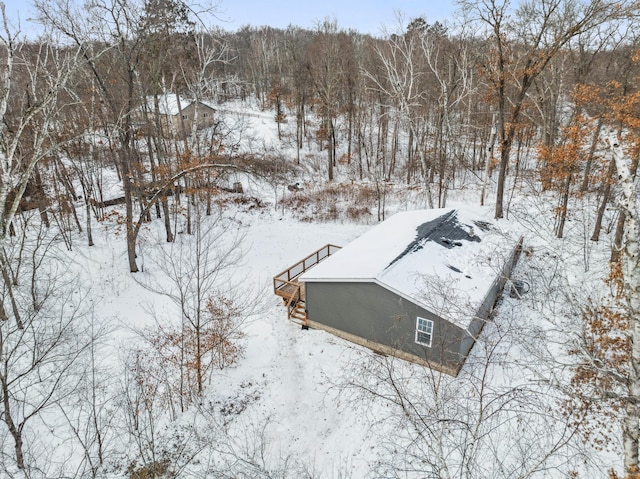 view of snowy aerial view