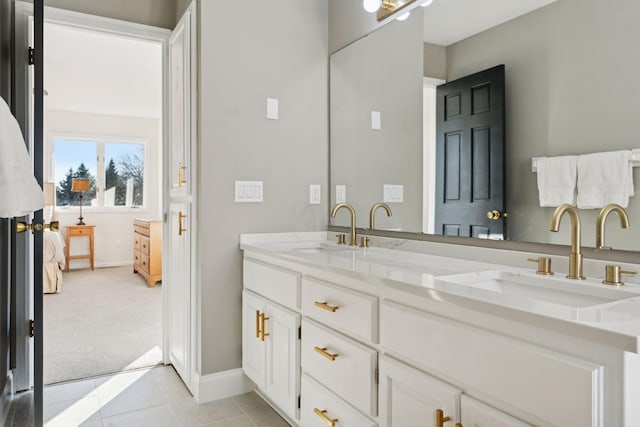 bathroom featuring vanity and tile patterned floors