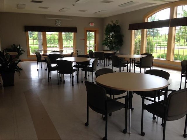 dining room with visible vents