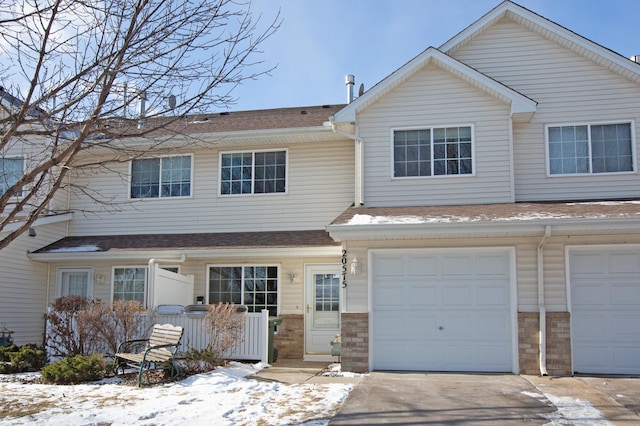 view of property with a garage