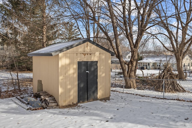 view of snow covered structure