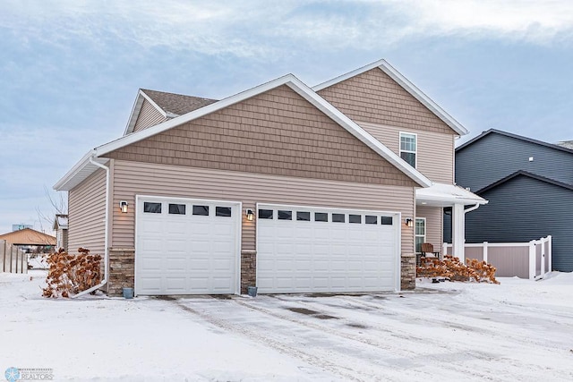 view of front of home featuring a garage