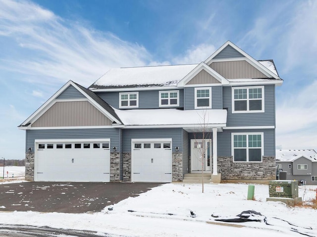 craftsman-style home featuring a garage