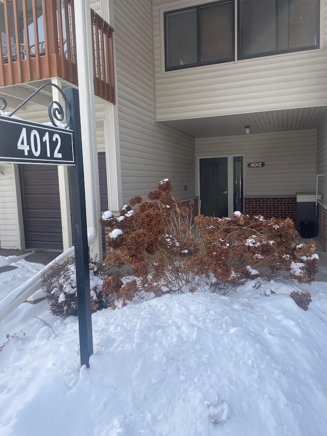 view of snowy exterior