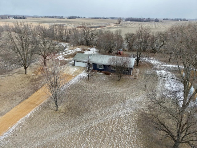 bird's eye view featuring a rural view