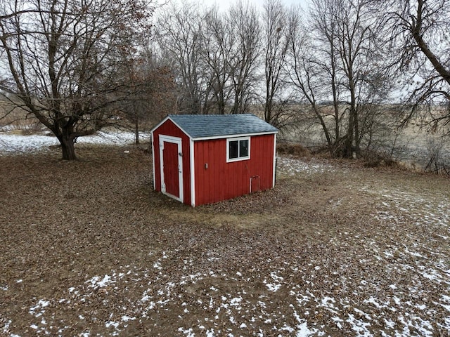 view of snow covered structure