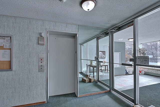 interior space with elevator