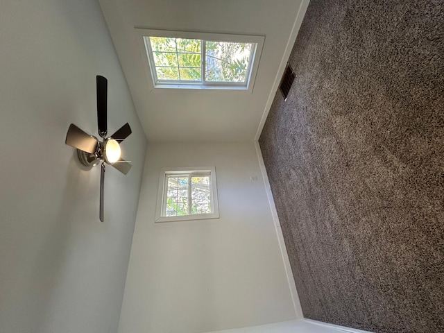 spare room featuring ceiling fan and a healthy amount of sunlight