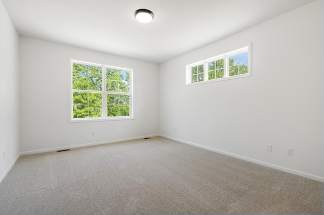 carpeted spare room featuring plenty of natural light