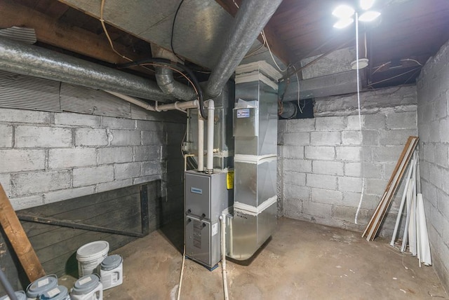 utility room with heating unit