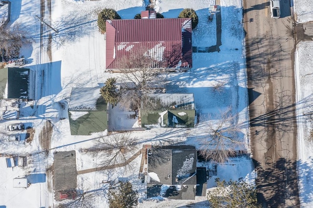 view of snowy aerial view