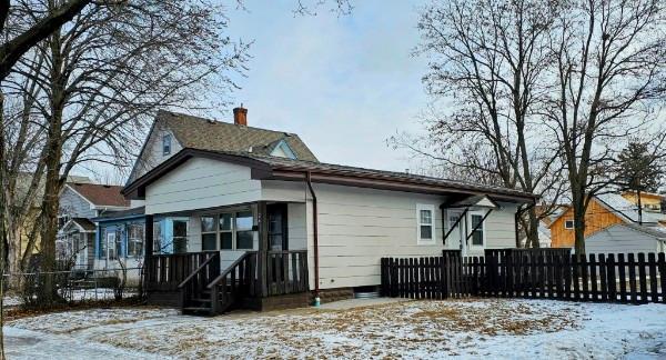 view of snow covered property