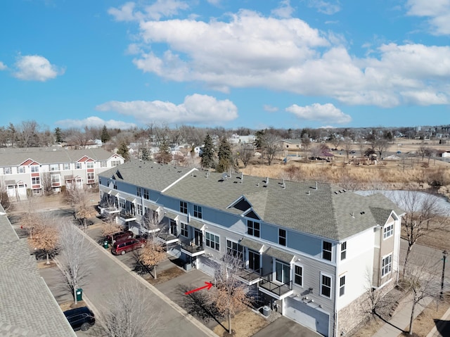 drone / aerial view with a residential view