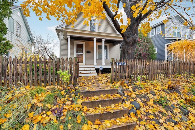 view of front facade featuring a porch