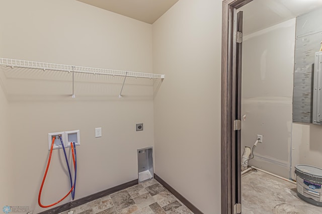 clothes washing area featuring washer hookup and hookup for an electric dryer