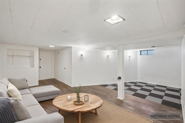 living room featuring wood-type flooring