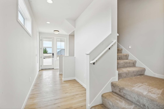 entrance foyer with light wood-type flooring