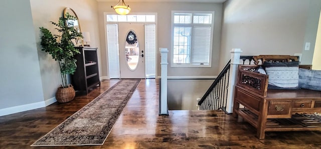 entryway featuring dark hardwood / wood-style floors