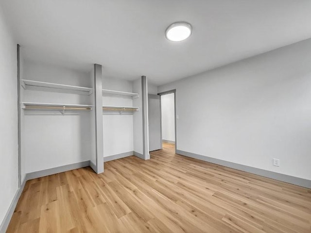 unfurnished bedroom featuring light hardwood / wood-style flooring