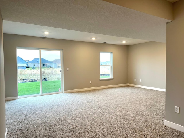 spare room featuring plenty of natural light and carpet floors