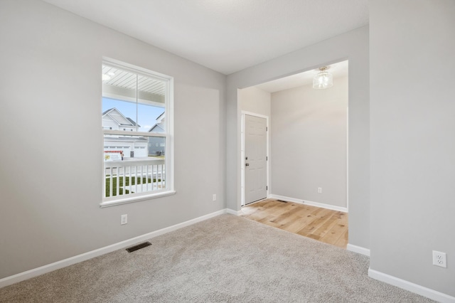 carpeted empty room featuring a wealth of natural light