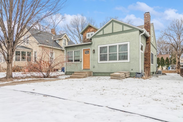 view of front of home with central AC