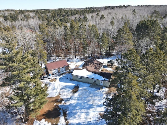 aerial view with a forest view