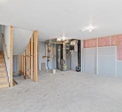 basement with heating unit