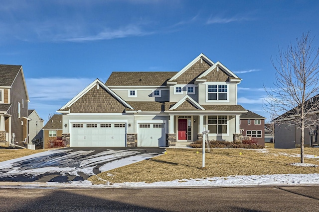 craftsman-style house with a garage