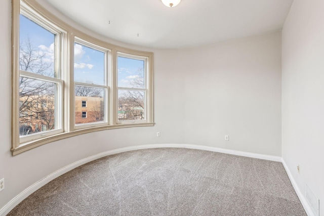 unfurnished room with carpet floors