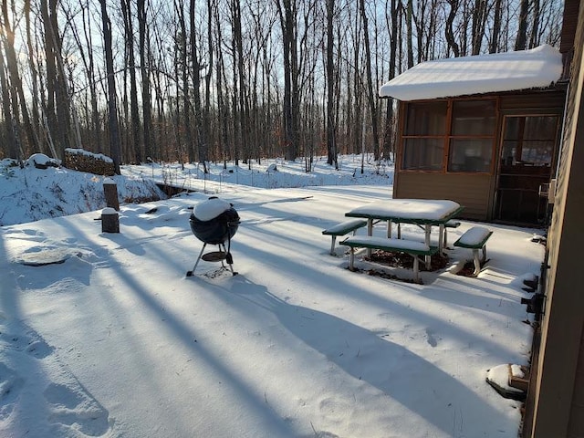 view of snowy yard