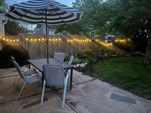 view of patio with grilling area