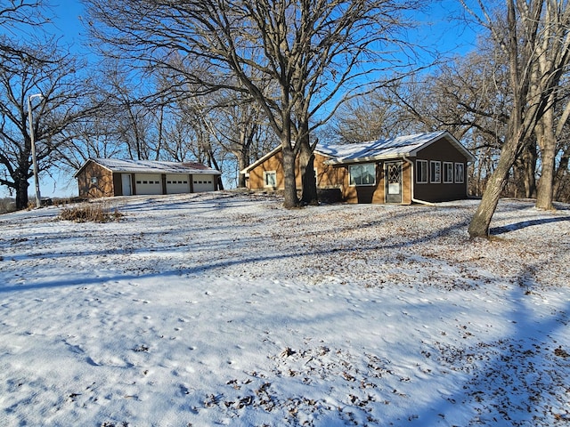 view of yard covered in snow