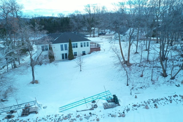 view of snowy aerial view