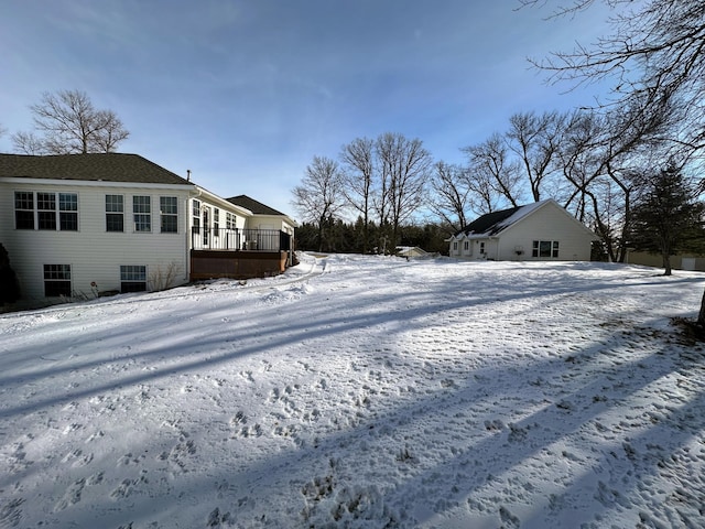 view of snowy yard