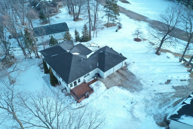 view of snowy aerial view