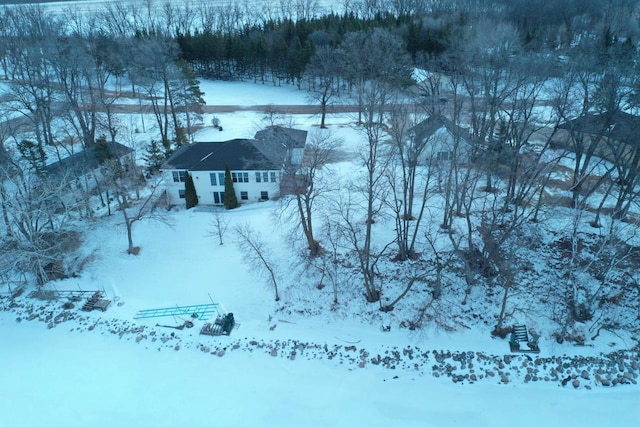 view of snowy aerial view