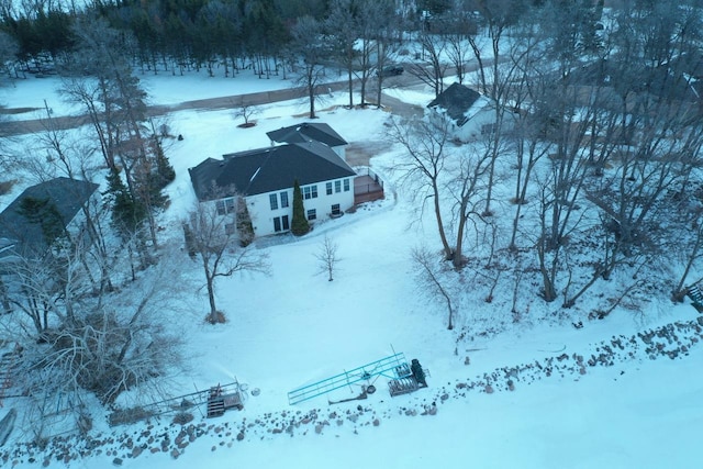 view of snowy aerial view