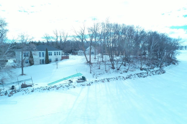 view of snowy aerial view