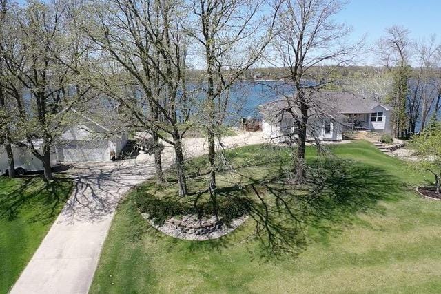 43561 Paul Lake Dr, Edna Twp, MN 56573 - view of home's community with driveway and a lawn