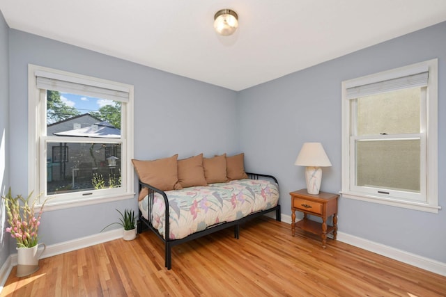 bedroom featuring light hardwood / wood-style floors